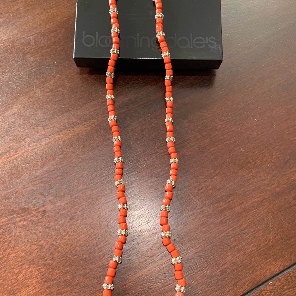 Bloomingdale's Vibrant Red and Gold Necklace